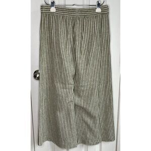 CHAPS LinenPalazzo Pants Khaki Striped Small